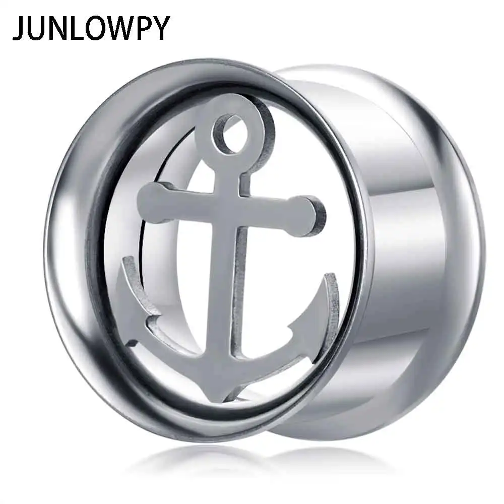 JUNLOWPY двойная вспышка для уха туннель из нержавеющей стали пирсинг ювелирные
