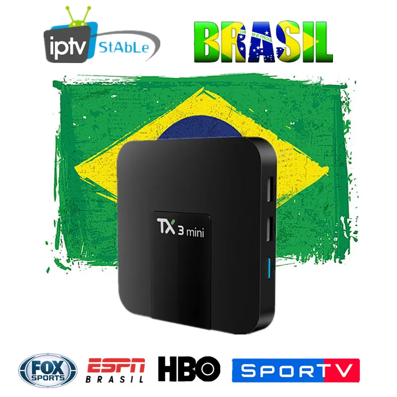Супер iptv TX3 Мини Android 7,1 Amlogic Смарт ТВ коробка 1 год Бразилия IP ТВ ESPN Спортивное телевидение лиса эйч-DISCOVERY HD ТВ Футбол Спорт