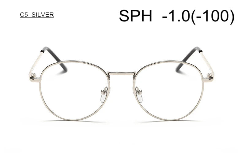 C5 (-1.0) SUMONDY диоптрий SPH-1,0 до-4,0 очки для близорукости для мужчин и женщин металлическая оправа Очки для близоруких очки по рецепту UF18 - Цвет оправы: C5 (-1.0)