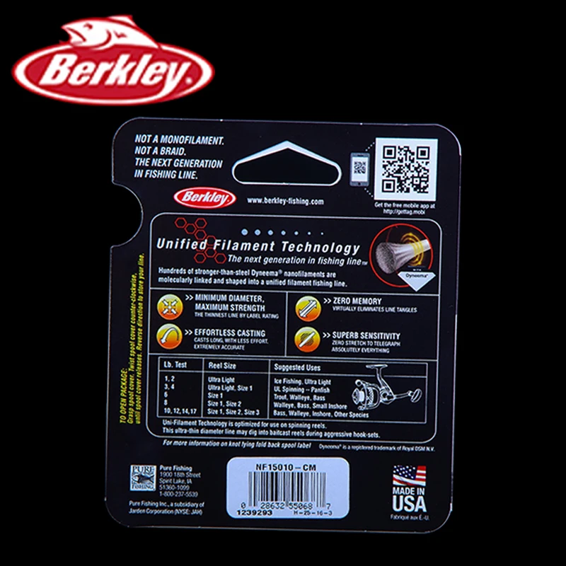 Оригинальный бренд Berkley NanoFil 150yd 137m леска чистая тумана Uni Filament с нулевой