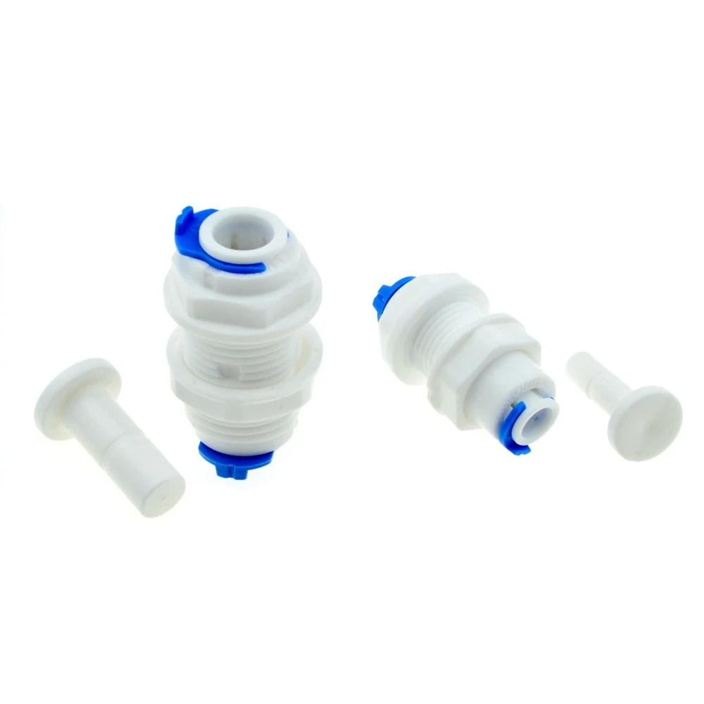 Reverse Osmosis System Straight Bulkhead Equal 1/4" 3/8" OD Hose Connection Coupling RO Water Plastic Quick Fitting Connector |