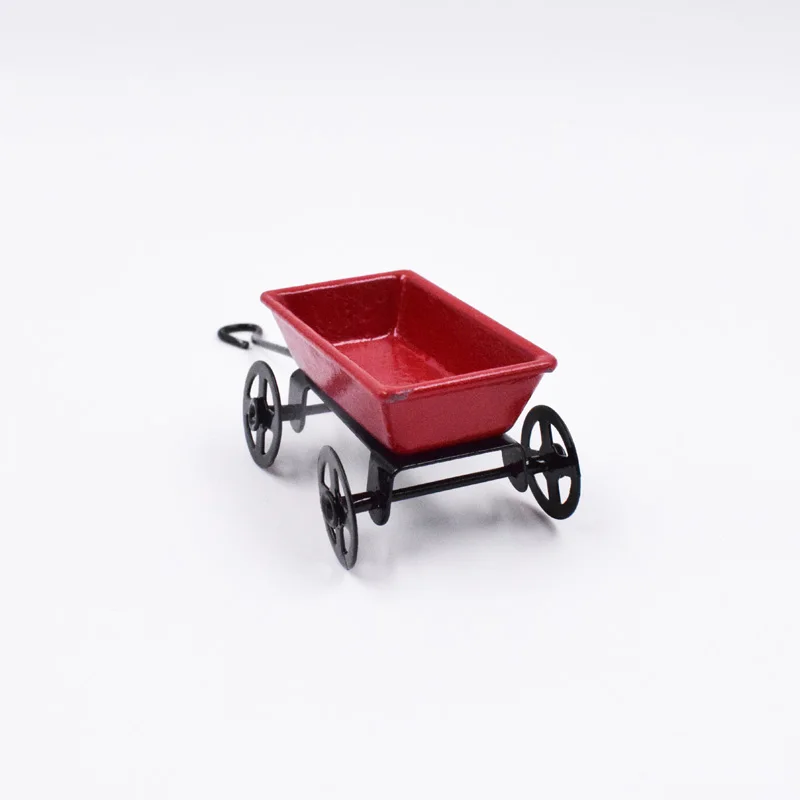 1/12 Scale Dollhouse Miniature Metal Garden Trail Car Ourdoor Decoration Miniaturas Pretend Play Accessories Toy|pretend play|dollhouse miniatures
