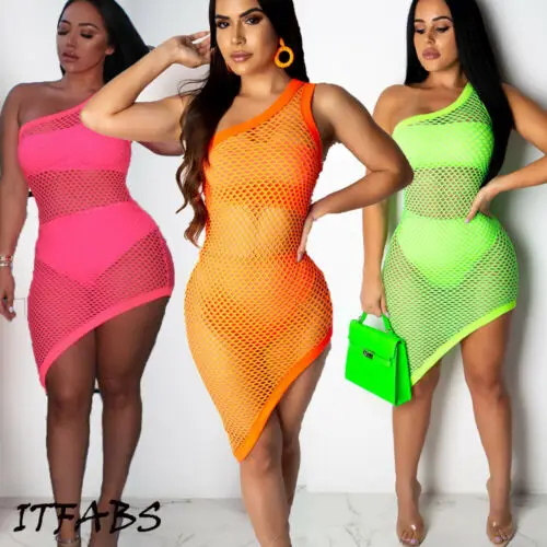 2019 New Women Loose Fishnet Dress Bikini Cover Up Beachwear Swimwear Sundress Beach | Женская одежда