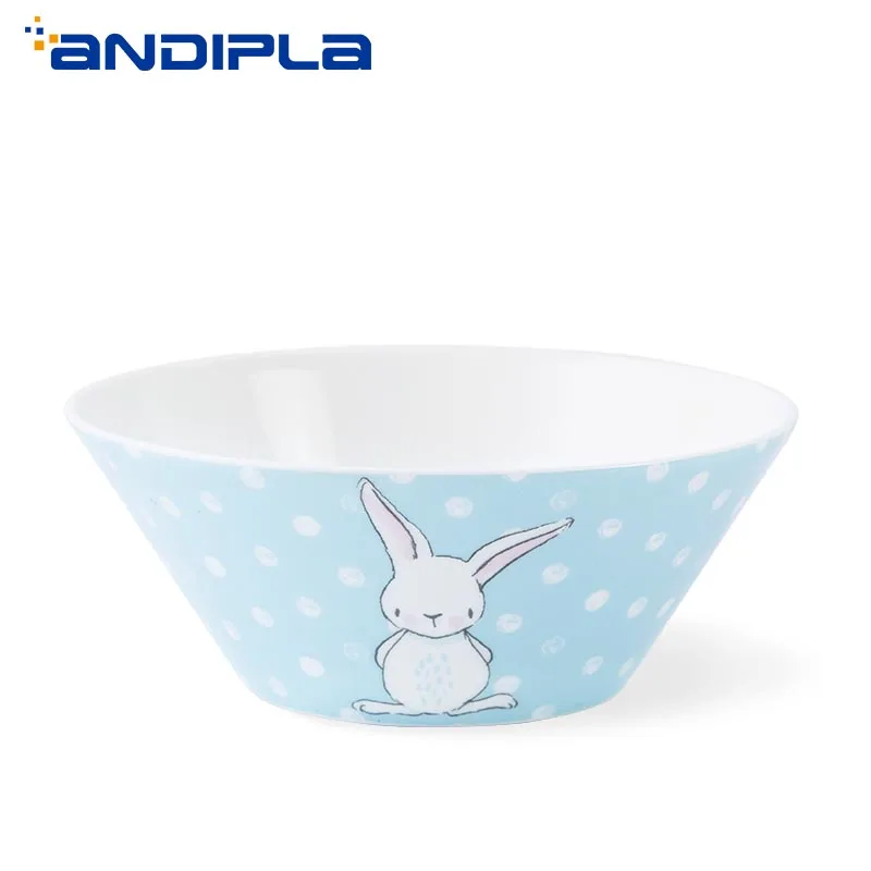6 дюймовая миска для супа китайская посуда из костяного фарфора в синюю точку