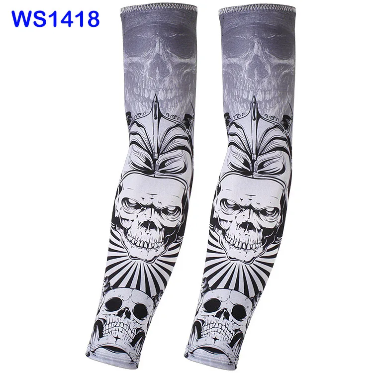 WS1418 Мужские Гетры WildSurfer для езды на велосипеде, тату-рукава для женщин, для бега, защита от солнца, охлаждающий рукав, баскетбольный, спортивный рукав FS55 - Цвет: WS1418