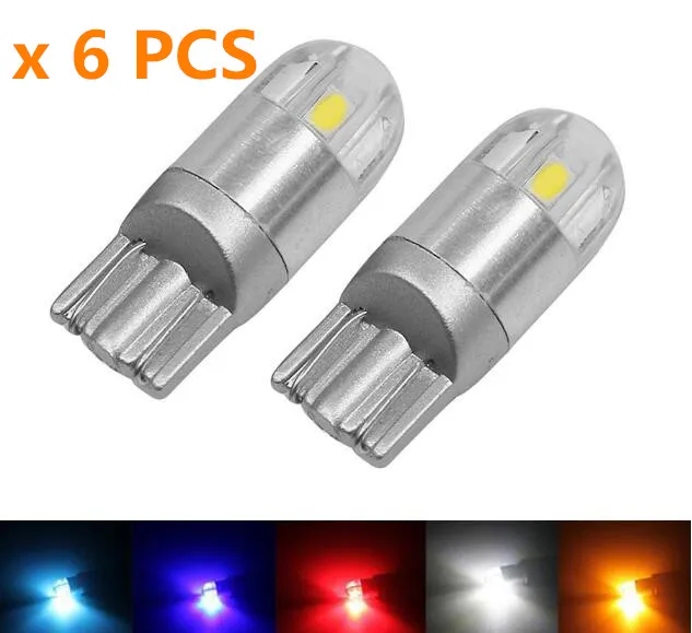 6 шт. автомобильный Стайлинг W5W LED T10 3030 2SMD автомобильные лампы 168 194 для парковки
