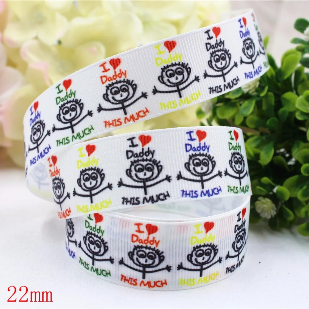 165449 (7/8 &quot)22 мм 10 ярдов/лот father's day ленты Термальность с печатным рисунком grosgrain