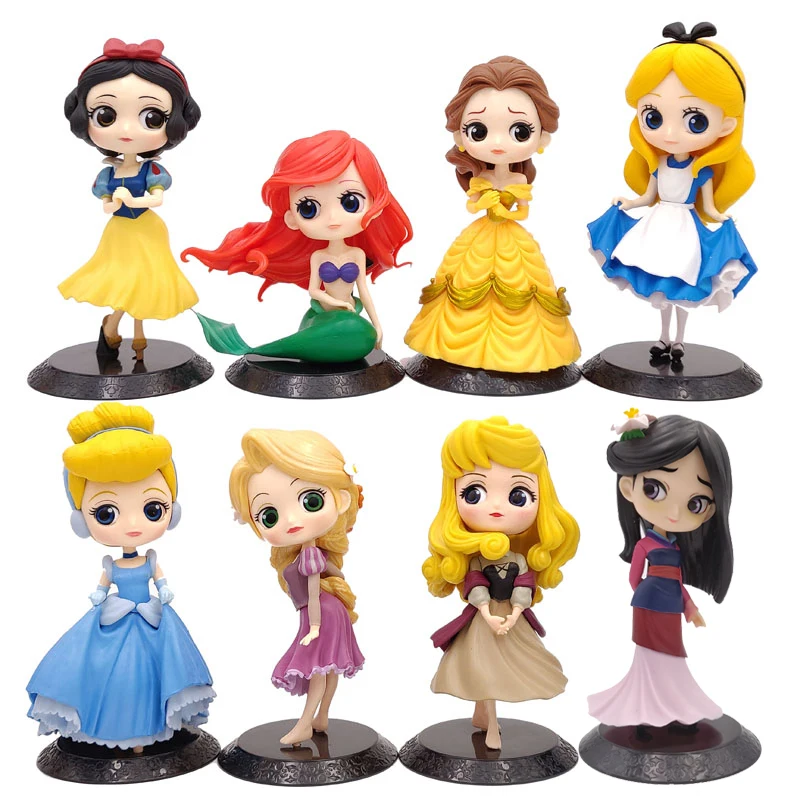 11 см Q Posket принцесса фигурка игрушки Мулан Алиса принцесса фигурка Модель Коллекция ПВХ игрушки торт Топпер украшения торта