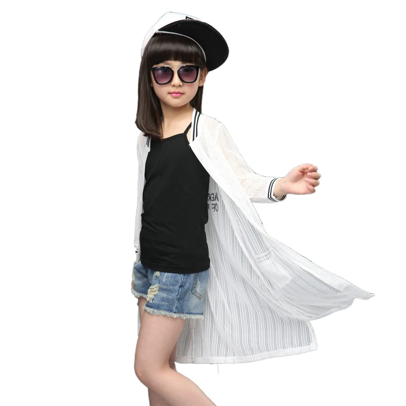 Лидер продаж 2020 летний тонкий солнцезащитный вязаный свитер для девочек одежда