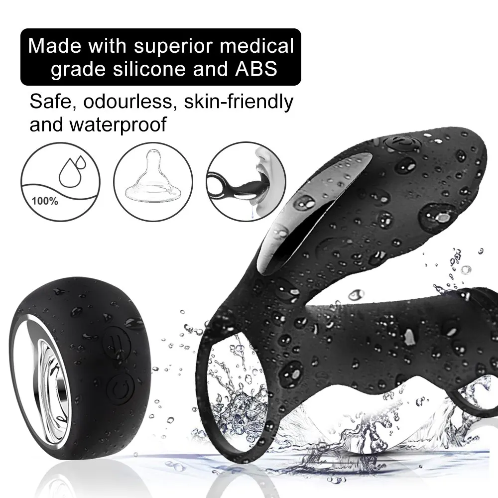 Кольцо петуха вибратор беспроводной пульт дистанционного управления