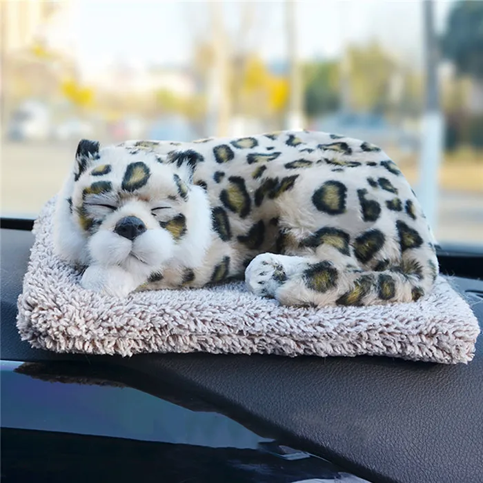 Leopard Автомобильный орнамент, милая панда, лиса, освежитель воздуха, Автомобильный интерьер, приборная панель, украшение, бамбуковый уголь, Очищающий домашний интерьер, подарки - Название цвета: Leopard