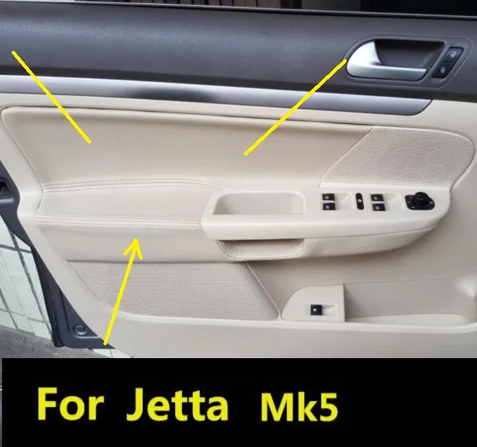Для Volkswagen Jetta mk5(2005-2011)/Golf 5 из микрофибры, кожаная дверная панель, крышка подлокотника, защитная отделка с креплением