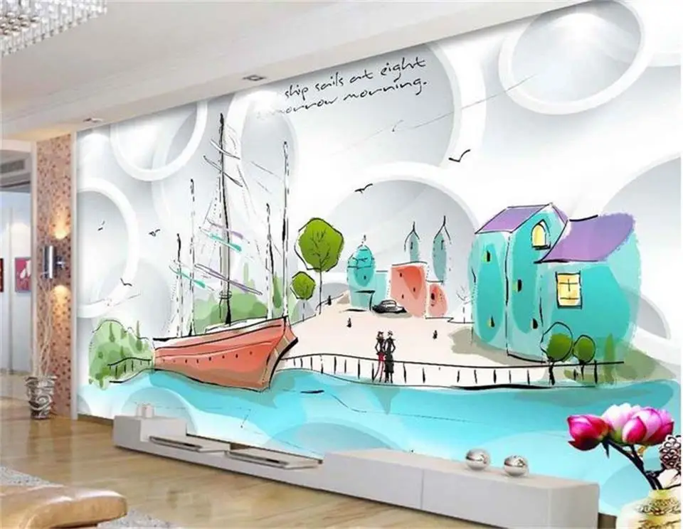 3D обои для детской комнаты на заказ HD фотообои нетканые настенные стикер