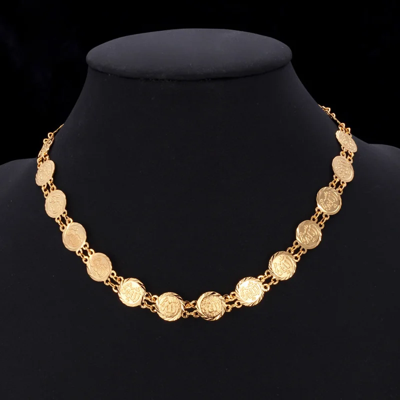 U7 Позолоченный Аллах Чокер Женщины/Мужчины Ювелирные Изделия Оптом Исламские