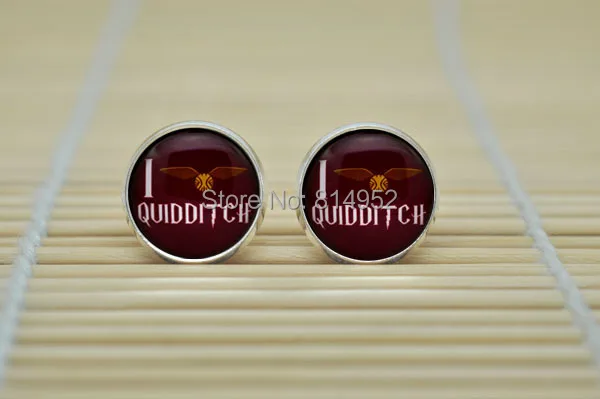 10 пара Я люблю Квиддич золотой Снитч и Гриффиндора Цветов HP Серьги Стекло Кабошон