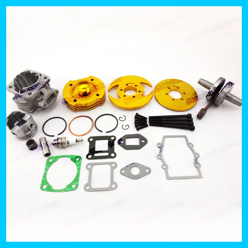 44 мм цилиндр в сборе поршневой набор с большим отверстием 3 паза золотой для 47cc 49cc
