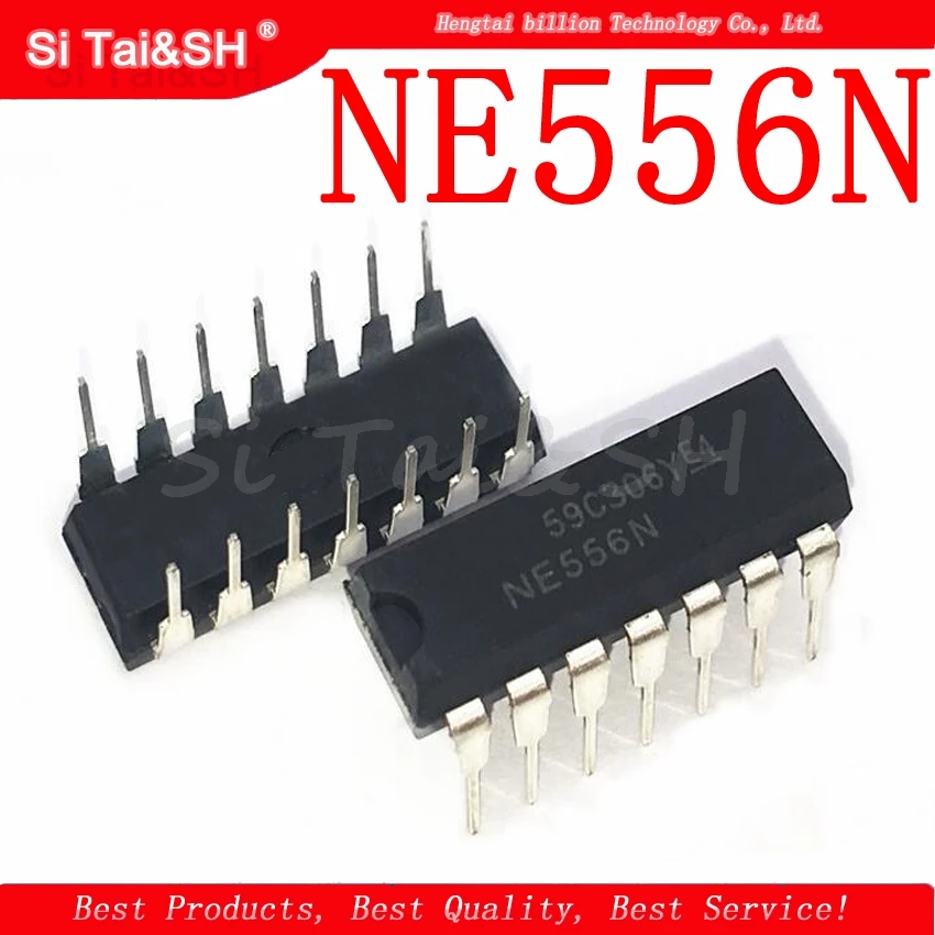 10 шт. NE556N DIP14 NE556 DIP 556N DIP-14 Новый и оригинальный двухканальный таймер IC |