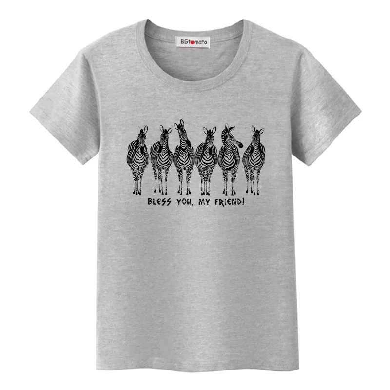 BGtomato много зебры Футболка модная уличная женская одежда 2019 chemise femme друзей harajuku в