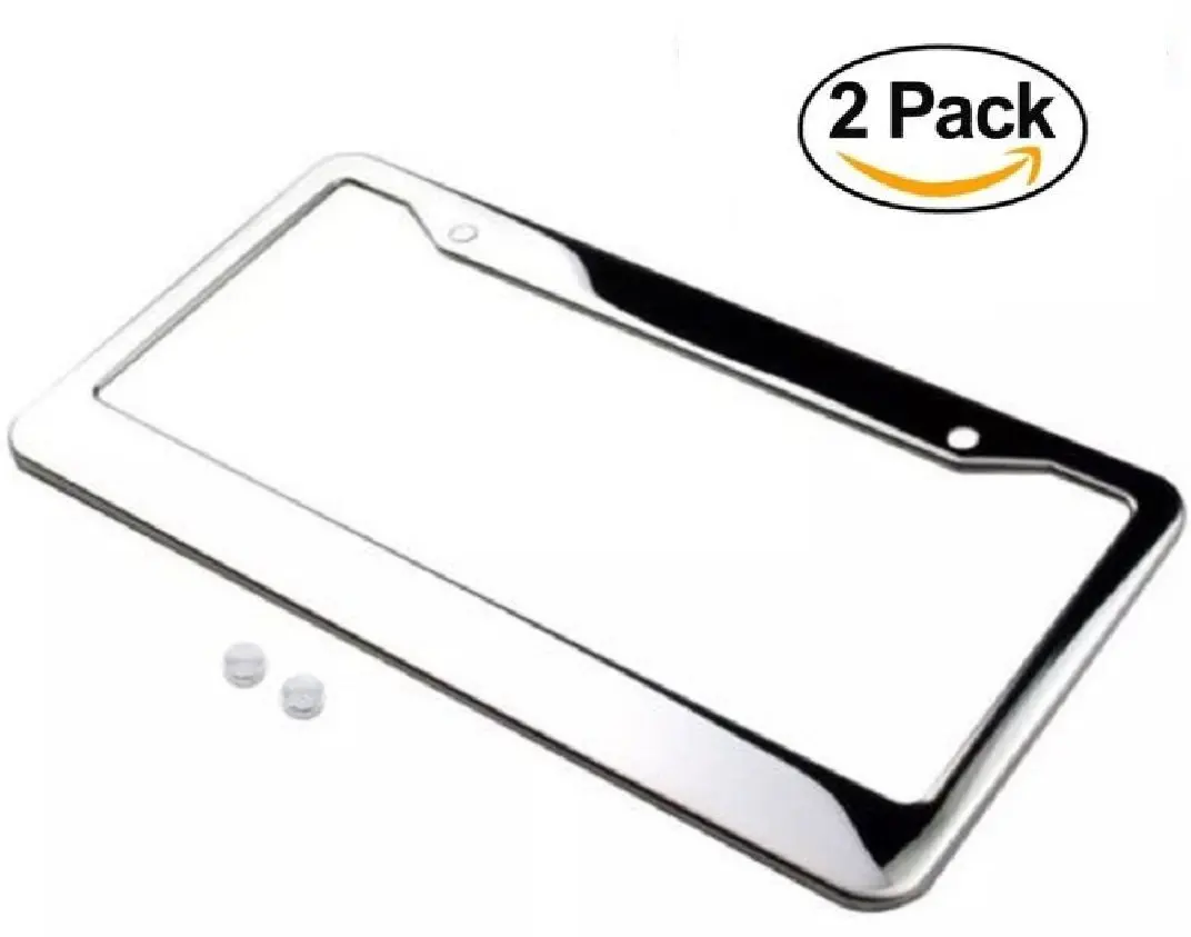 2 шт. хромированная металлическая рамка для номерного знака из нержавеющей стали