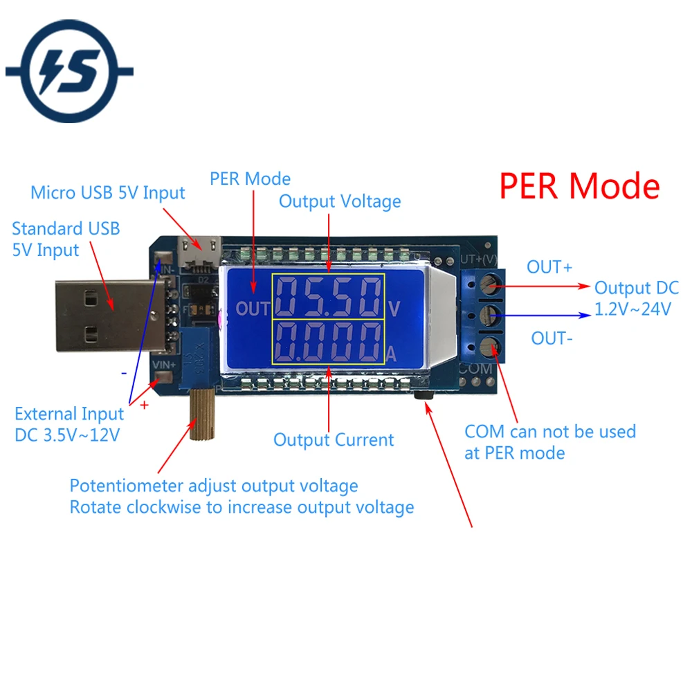 Повышающий понижающий преобразователь Φ 5V до 3 5 V/ 9V/12V LCD USB модуль питания