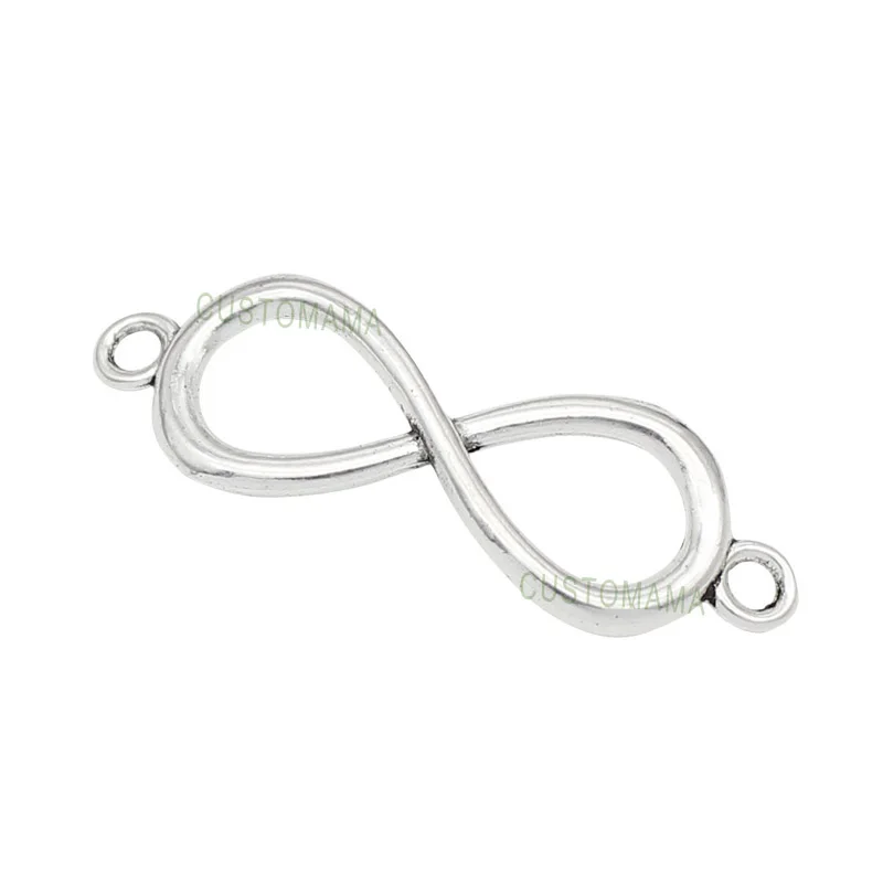 

50pcs-Antique Silver Infinity Connector Charms, Jewelry Accessories 39x13mm