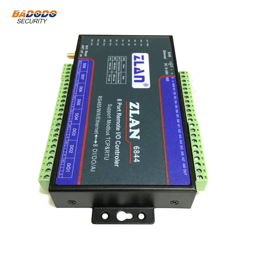 ZLAN6844 8 каналов порт дистанционного ввода/вывода контроллер RS485/Ethernet/wifi до 8 цифровой вход выход Поддержка modbus TCP RTU