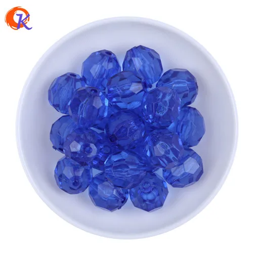 Royal Blue Выберите цвета, 20 мм, 100 шт./лот, акриловые граненые бусины, прозрачные круглые шестигранные бусины для изготовления массивных ювелирных изделий - Цвет: Royal Blue
