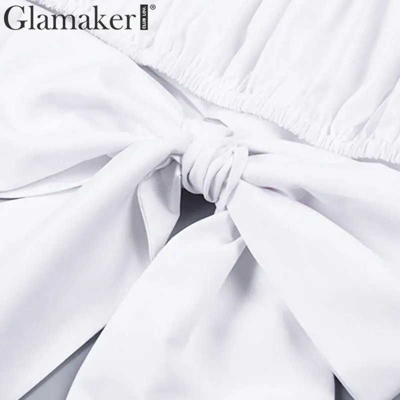 Glamaker, сексуальный укороченный топ с открытыми плечами и оборками, женский элегантный праздничный топ с вырезом лодочкой, летняя повседневная Уличная одежда, вечерние топы, cami