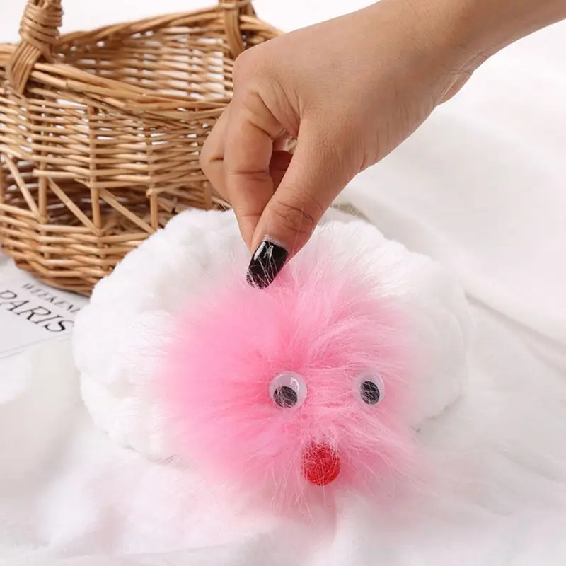 

Korean Women Girls Makeup Shower Velvet Wide Headband Cute Cartoon Fluffy Pompom Ball Sweet Candy Color Hairband Stretch Turban