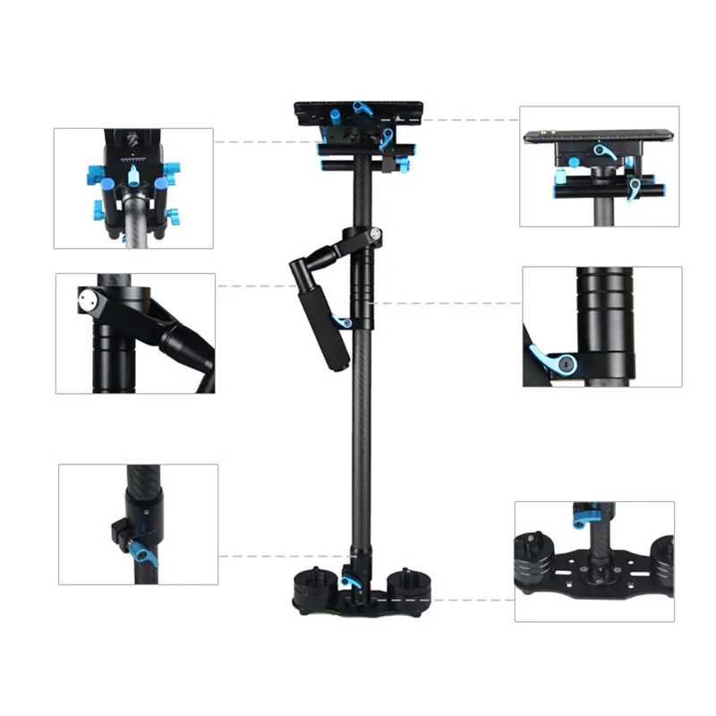 YELANGU High Quality Straight Rod Carbon Fiber 70-120cm Adjustable Handheld Stabilizer Steadicam for DSLR Camera Camcorder | Электроника
