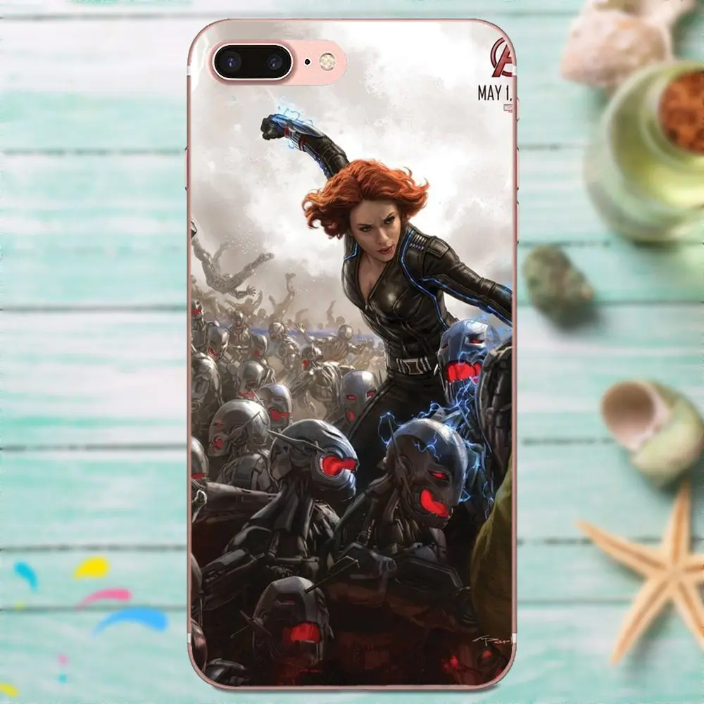 Marvel Avengers Age Of Ultron Black Soft TPU Hot Selling For Apple iPhone X XS Max XR 4 4S 5 5C 5S SE 6 6S 7 8 Plus | Мобильные