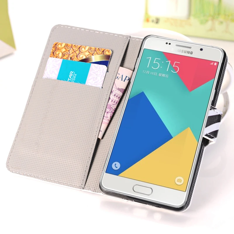 Чехол книжка из искусственной кожи для Samsung Galaxy A3 A5 A7 2016 J3 J5 J7 2017 prime A9 C5 G355 G388 J1 ACE MINI