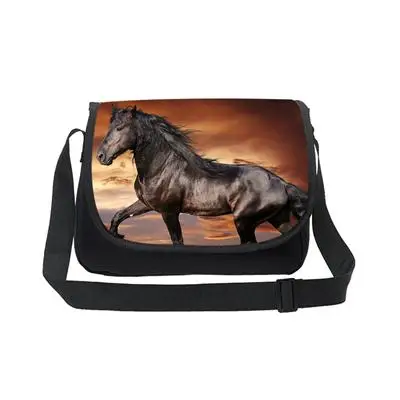 Прохладный девочек-подростков школьная crossbag 3D Crazy Horse один сумка для детей среднего студента Книга сумка Для женщин одного плеча - Цвет: Темный хаки