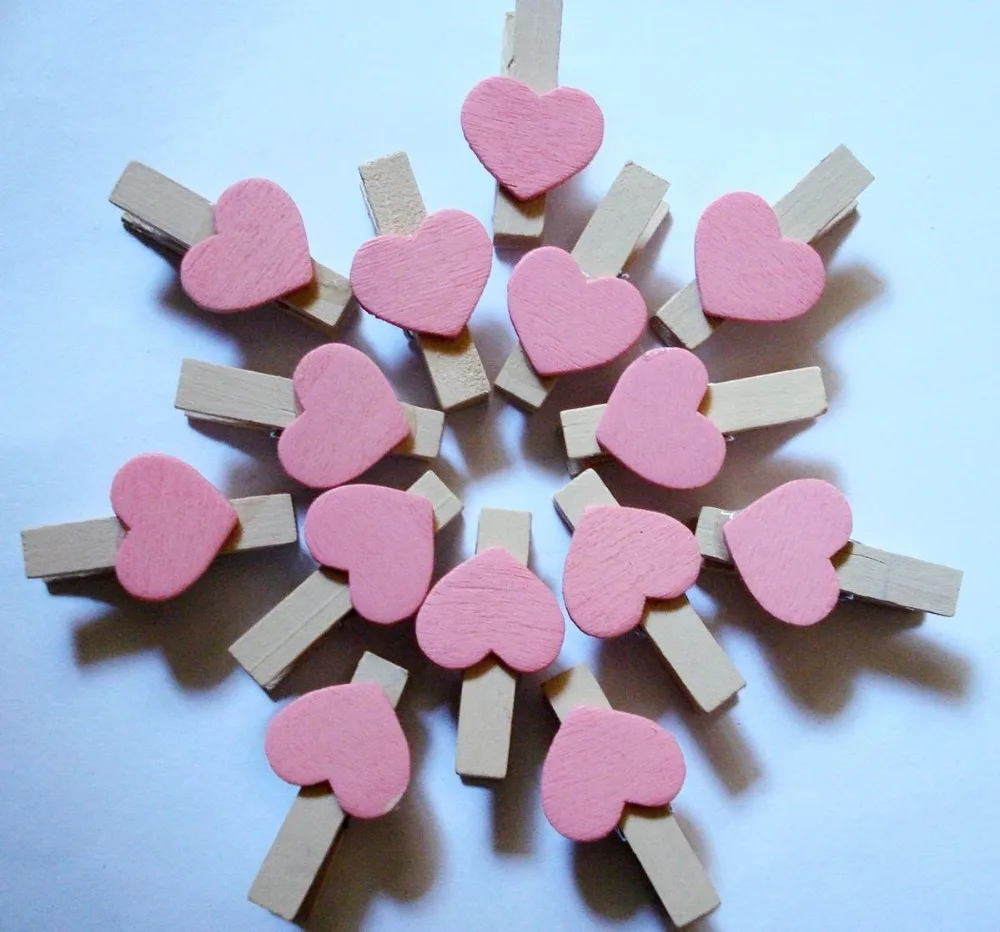 50 шт. деревянные зажимы в форме сердца 3 5x7 мм|heart shaped wooden clips|wooden clipswooden pegs |