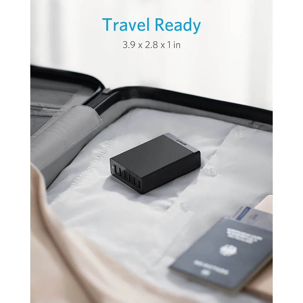 Anker USB настенное зарядное устройство 60 Вт 6 портов usb зарядная станция Мощность порт 6 Мульти USB зарядное устройство для iPhone iPad Galaxy LG htc и многое другое