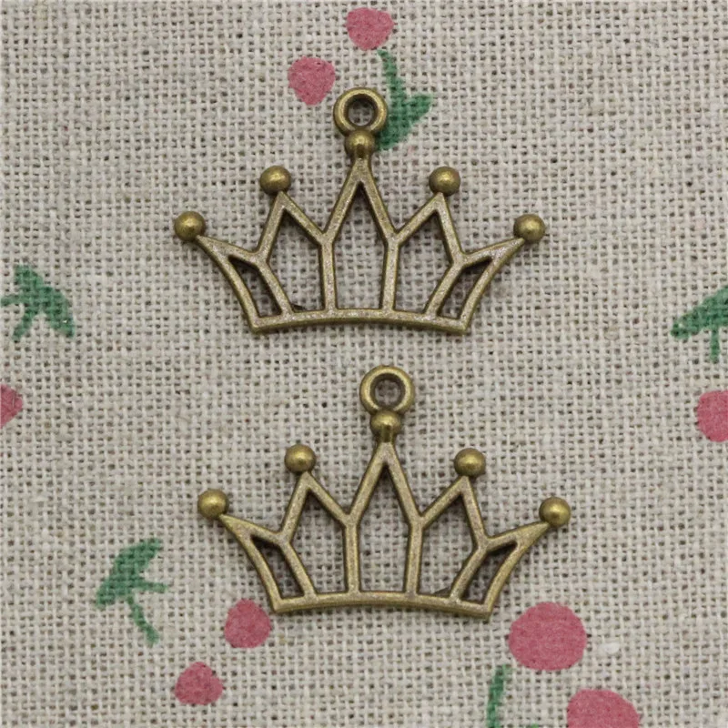 15pcs Charms hollow crown 20*30mm Antique Bronze Vintage Pendants For Jewelry Making DIY Bracelet Necklace | Украшения и