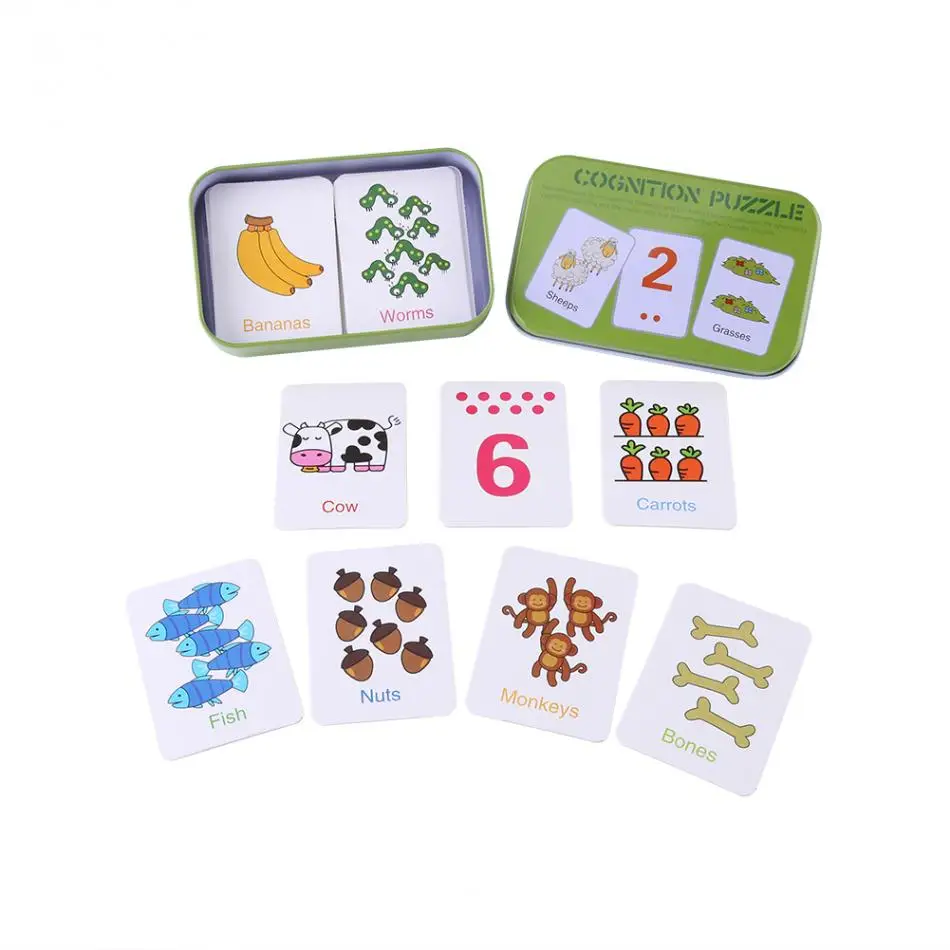 Детская железная коробка познавательная игрушка для карт милый детский набор