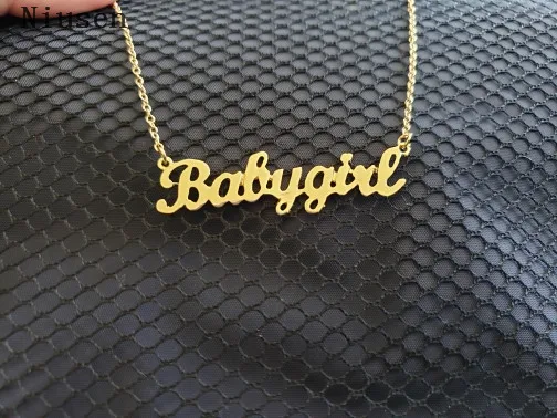 10 шт. ожерелье для девочек милое &quotBabygirl&quot из нержавеющей стали подарок на день