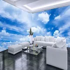 Индивидуальные Любой Размер 3D обои голубое небо белые облака настенная живопись Гостиная диван Задний план росписи обоев Книги по искусству