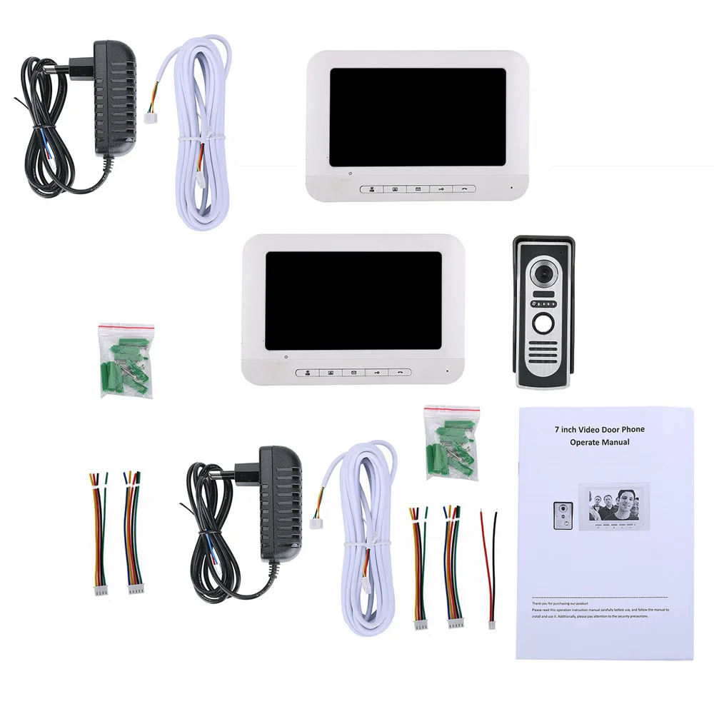 Yobang Security 7 ''TFT LCD видеодомофон система дверного звонка 2 мониторных экрана + 1