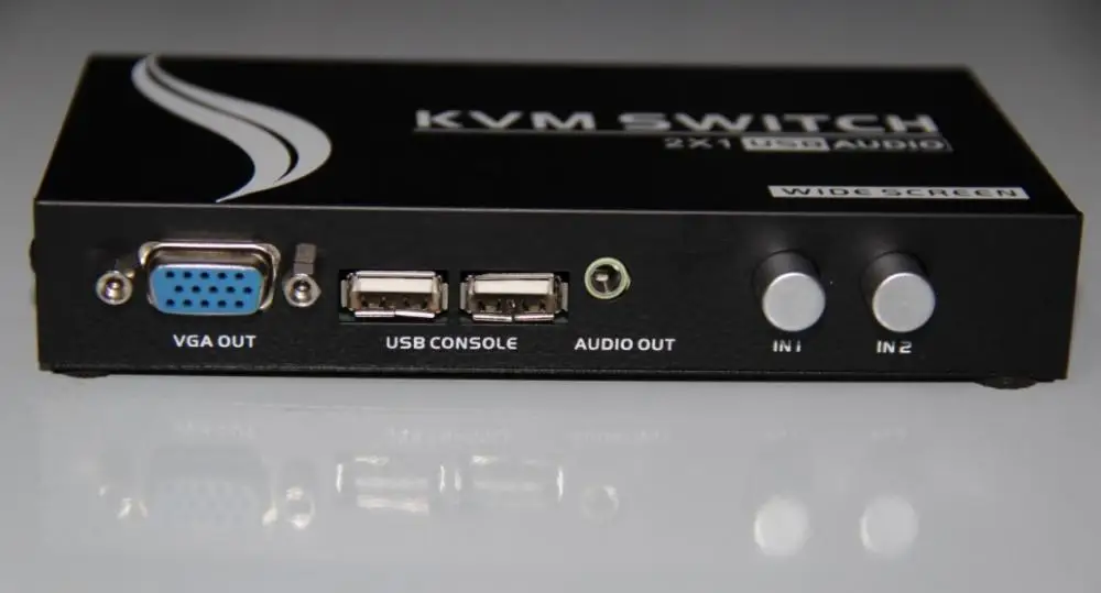 VGA KVM Switch 2x1 USB 2 0 с аудио порта в 1 Out широкий экран 1920*1440 Панель кнопка для ручного