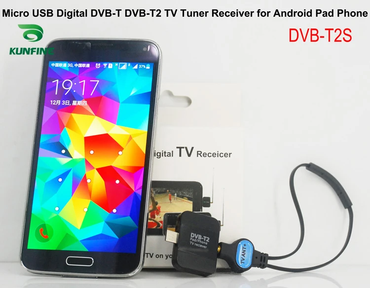 KUNFINE Micro USB Digital DVB-T DVB-T2 TV Tuner Receiver for Android Phone and Pad | Автомобили и мотоциклы