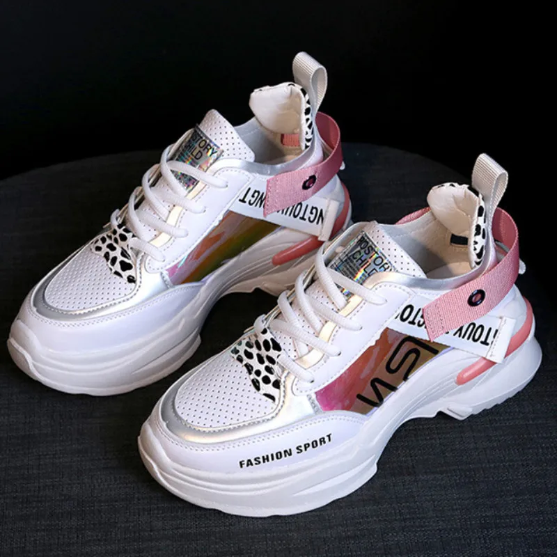 Женские кроссовки на платформе Удобные дышащие Женская обувь массивном каблуке 5
