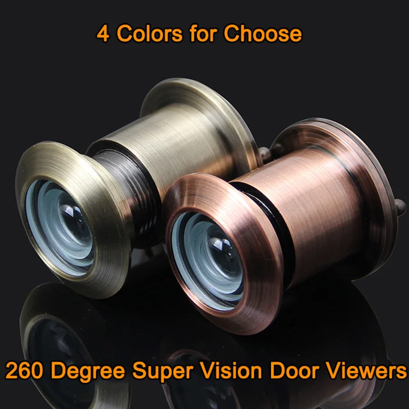 Высококачественный 2 шт. роскошный латунный дверной глазок с углом обзора 260