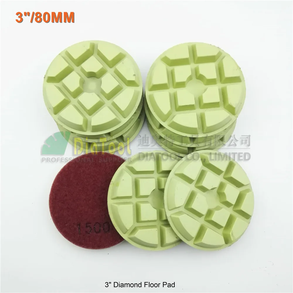SHDIATOOL 9pcs 80mm diamond floor sanding disc #1500 SA622 3&quot Resin bond polishing pads | Инструменты