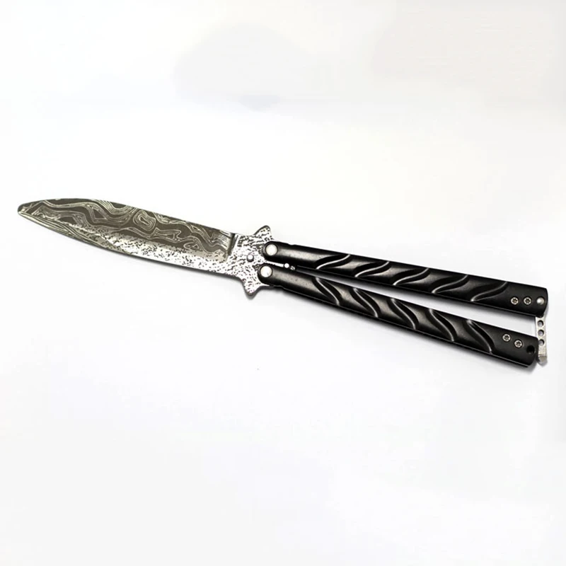Butterfly In Knife Not Sharp Training Practice Folding Titanium Coated Stainless Steel Balisong Pocket Knives | Инструменты