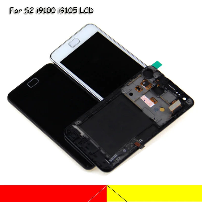 Для samsung Galaxy S2 i9100 SII Plus i9105 ЖК дисплей с сенсорным экраном дигитайзер + рамка Полная