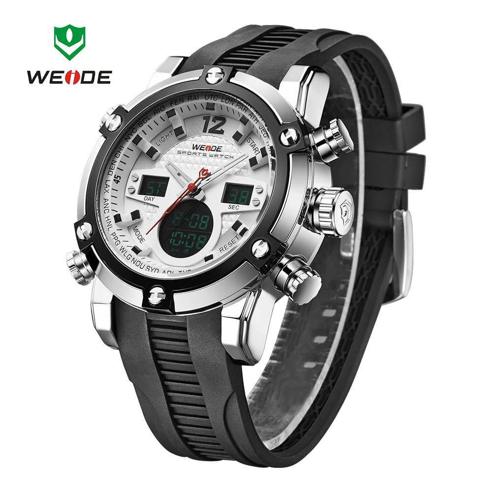 Роскошные часы 30 м Водонепроницаемость ЖК-дисплей кварц мужской Relogio секундомер