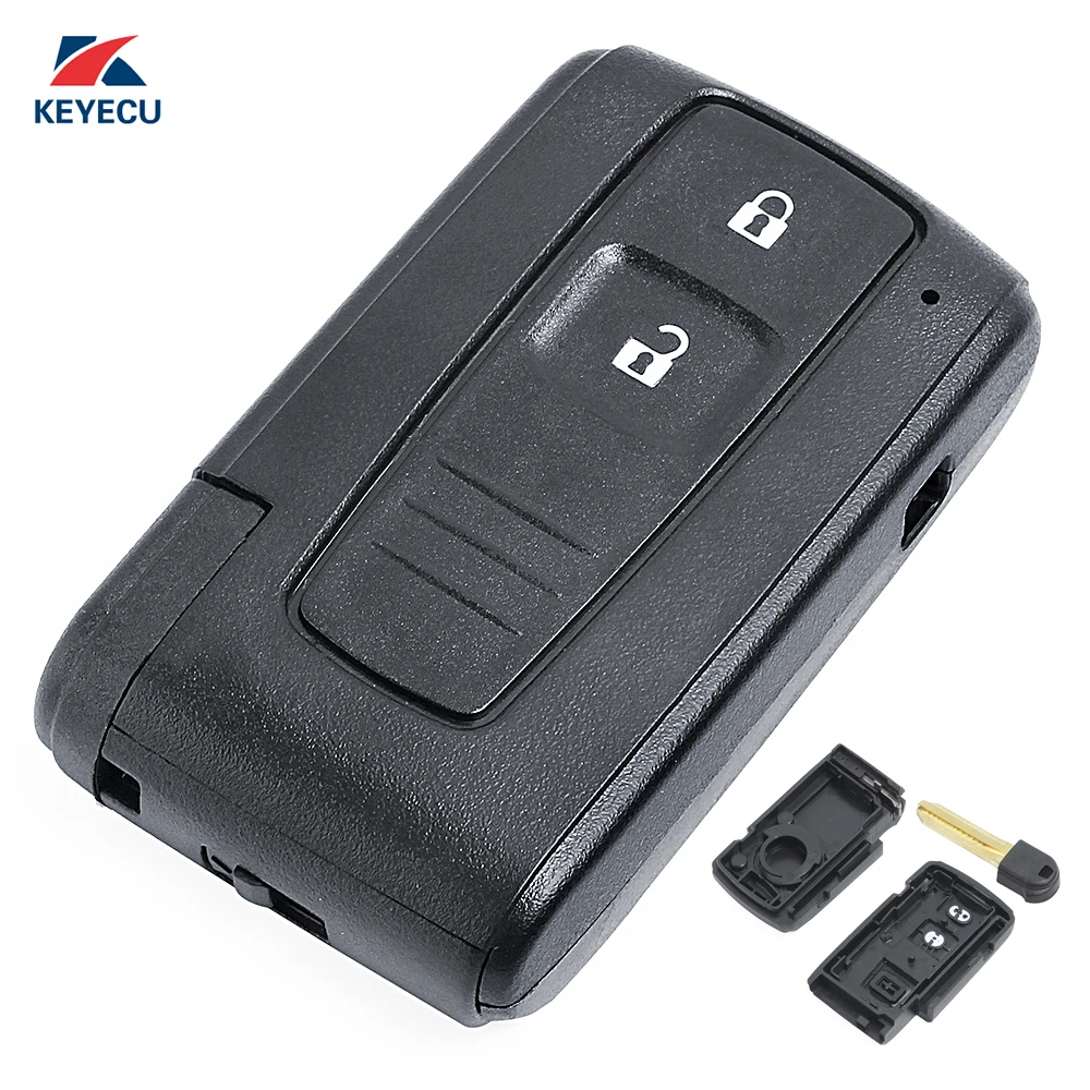 

KEYECU 2X Replacement Remote Car Key Shell Case Fob 2 Button for Toyota Prius Corolla Verso (Shell Only) with Uncut Blade