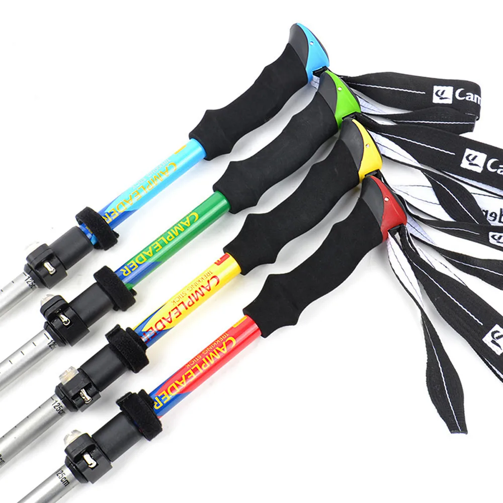Trekking Walking Stick Hiking Trail Ultralight 5-section Adjustable Canes Aluminum Alloy Folding Cane Sticks new A3079 | Спорт и